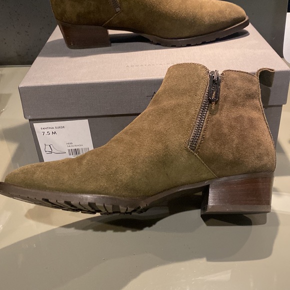 Aquatalia Fantina Suede Ankle Boots Weatherproof Size 7.5 Color “Herb” EUC - Picture 10 of 13
